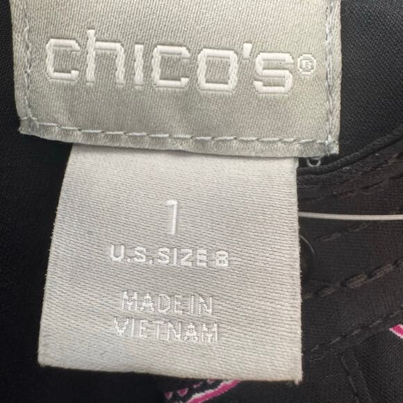 Chicos 8 Floral Notch Neck Paisley Tunic Button Down Long Sleeve Top NWT Mature - Picture 10 of 12